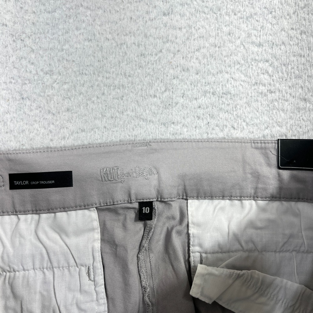 Kut from the Kloth Womens Taylor Crop Trouser Pant Lt Gray Size 10 (32.5x25.5) - Picture 9 of 12